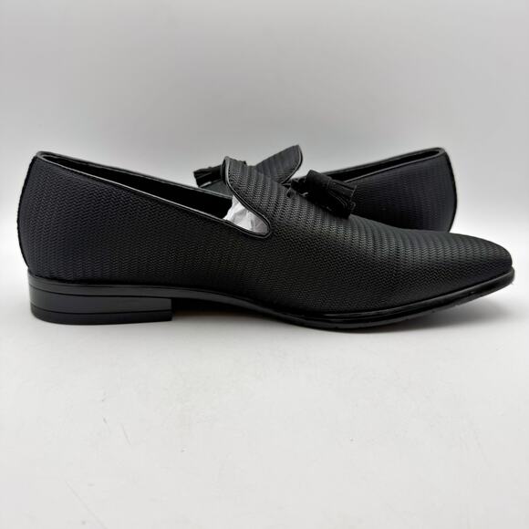 Stacy Adams Mens Tazewell Tassel Loafer US 11 M EU 44 Black Slip On EUC - Picture 4 of 14
